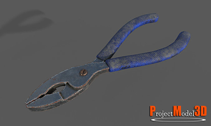 Plier-Version001 pair of pliers with handles Low-poly 3D model