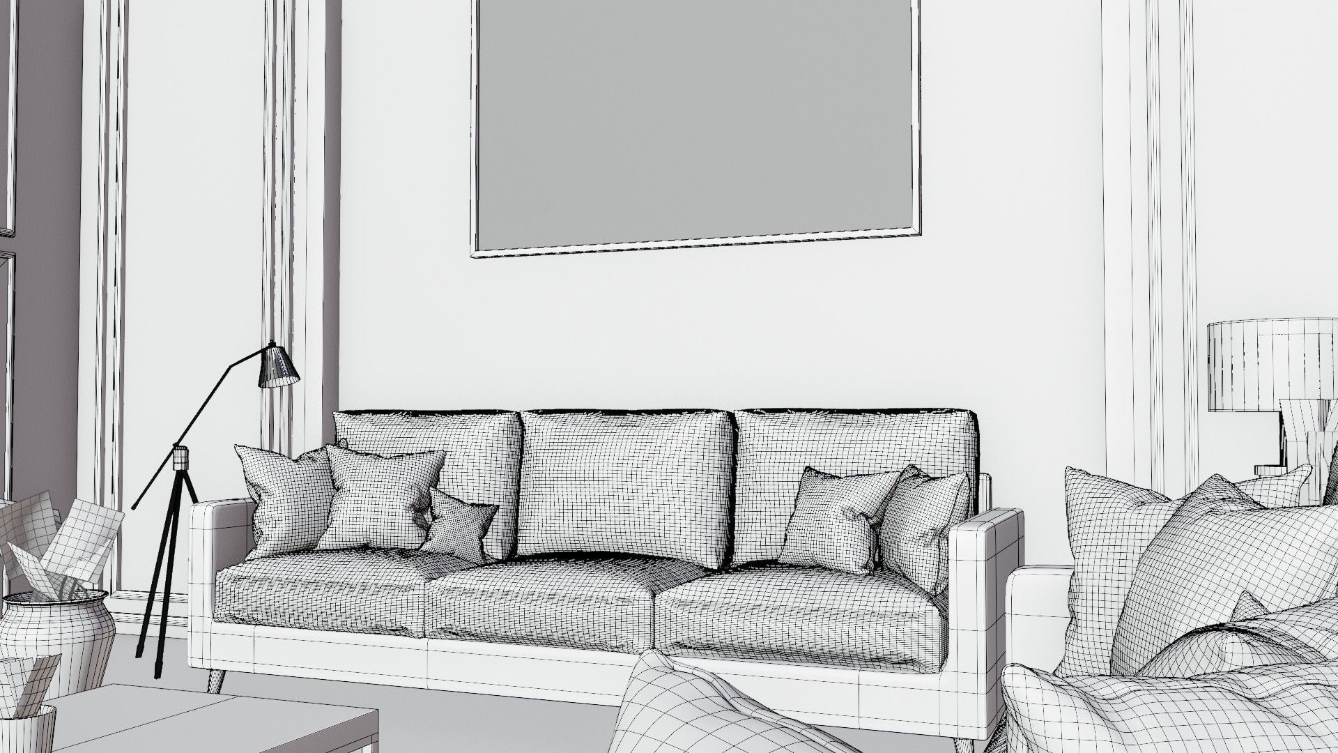white living room 3D model_14