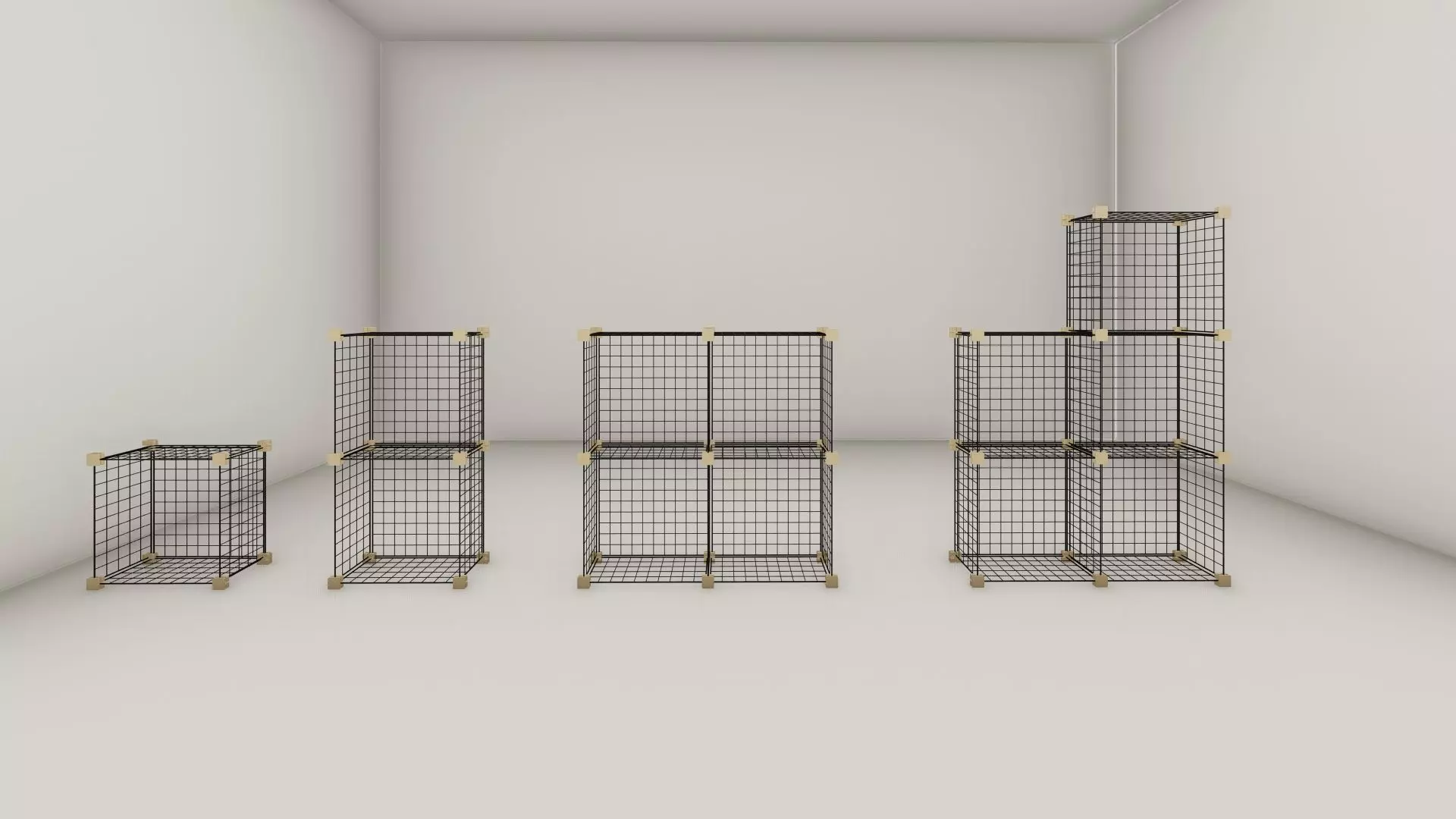 shelf set of wire baskets Free 3D model