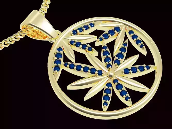 leaves pendant  jewelry gold silver 3D print model