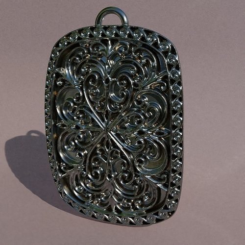 pendant with rococo decorations 3D print model