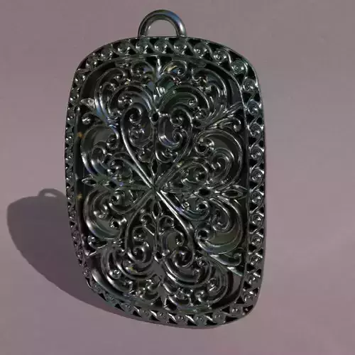 pendant with rococo decorations 3D print model