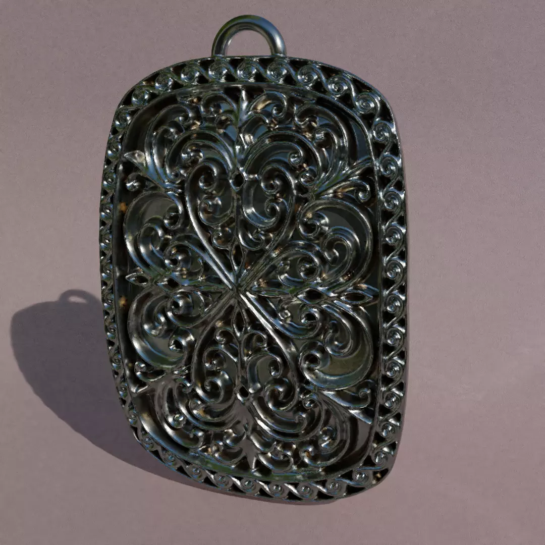 pendant with rococo decorations 3D print model_0