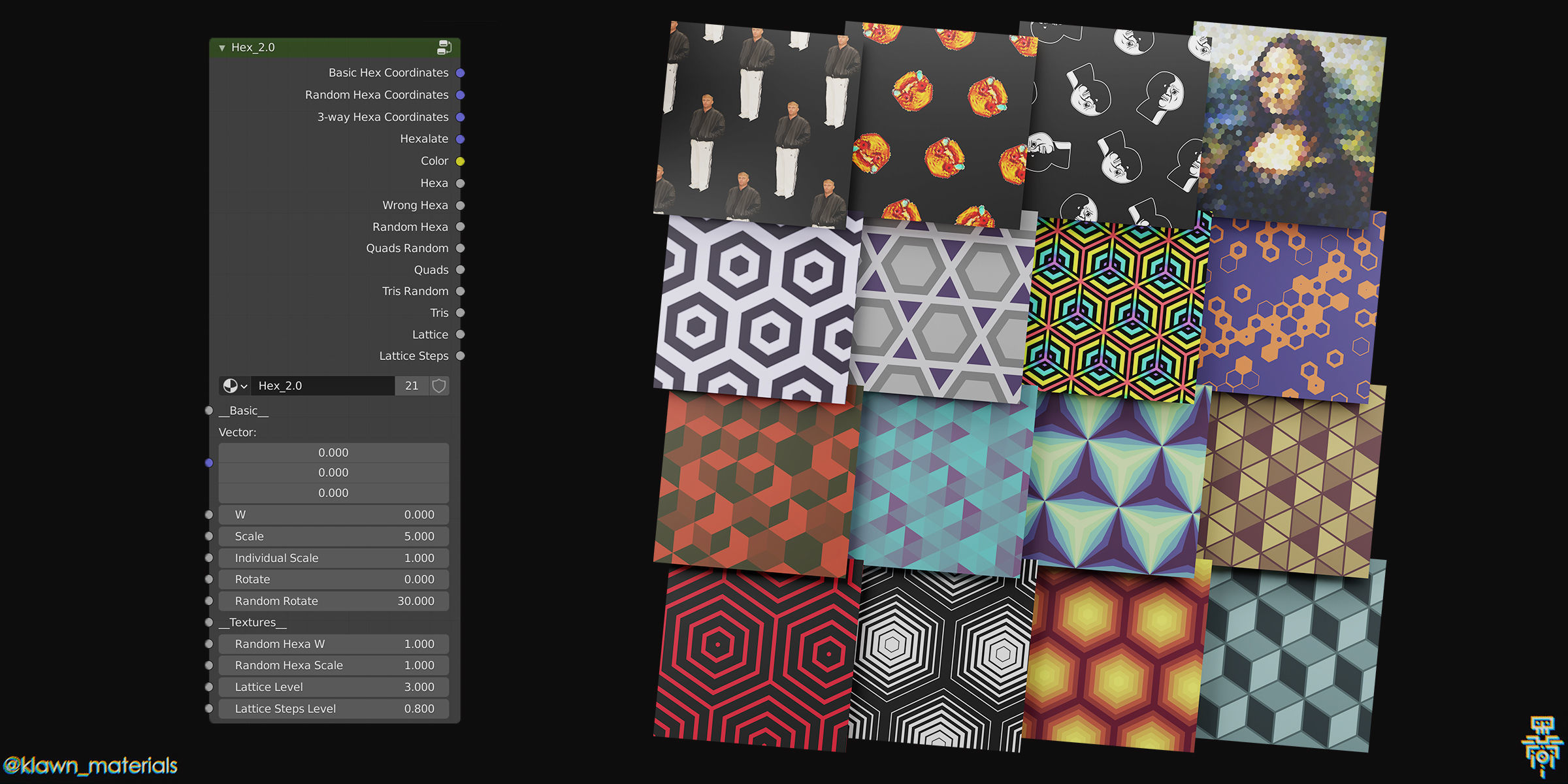 16in1 Procedural Hexagon Patterns for Blender Texture CGTrader