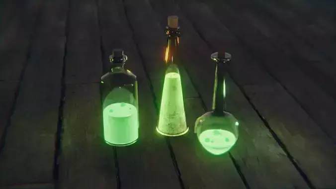 Halloween potion bottles blender 3 piece pack 3D model