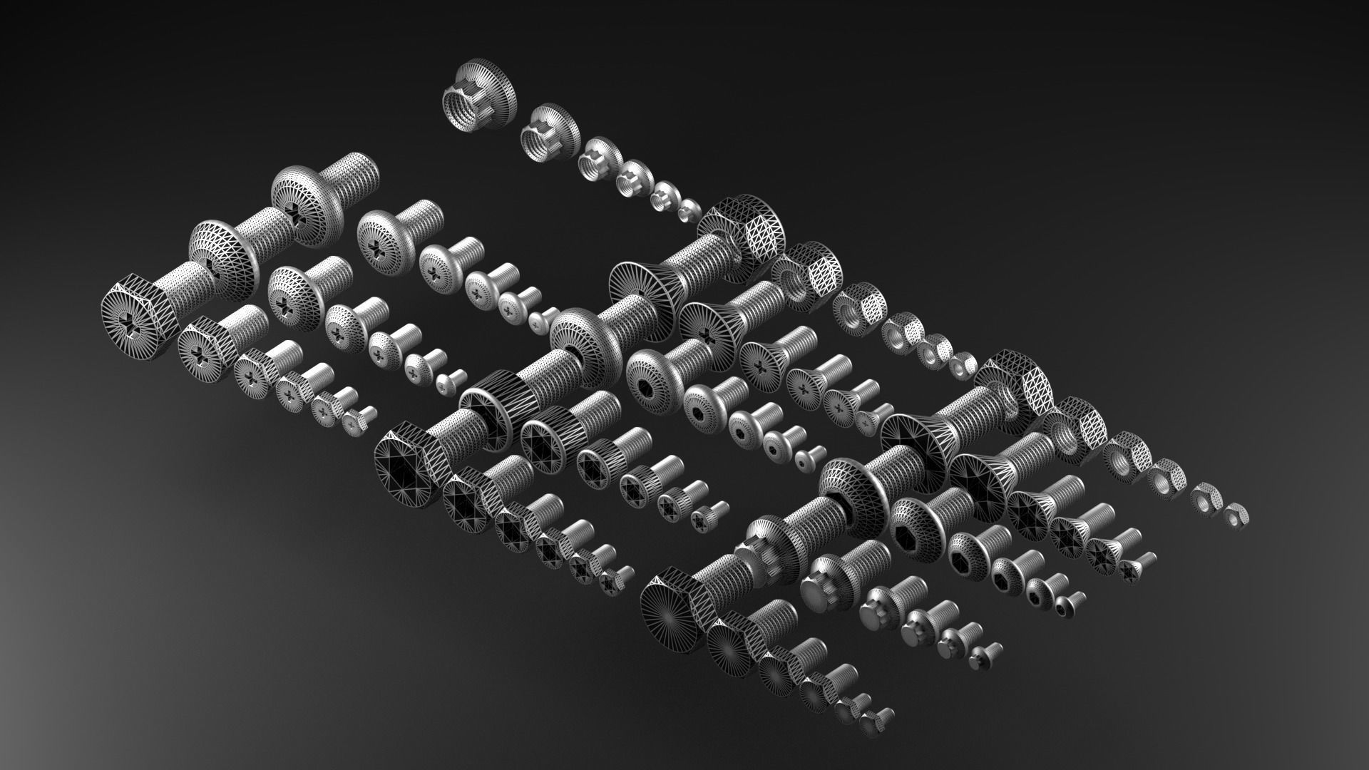 Bolts And Nuts Collection 3D model_13