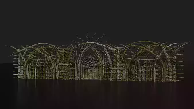Forest - Wooden Fences and Gate Low-poly 3D model
