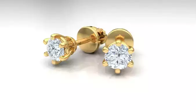 Earings with 4mm diamonds 3D print model