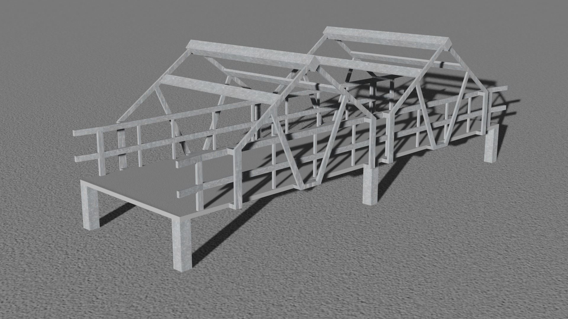 Road Bridge Low-poly 3D model_2