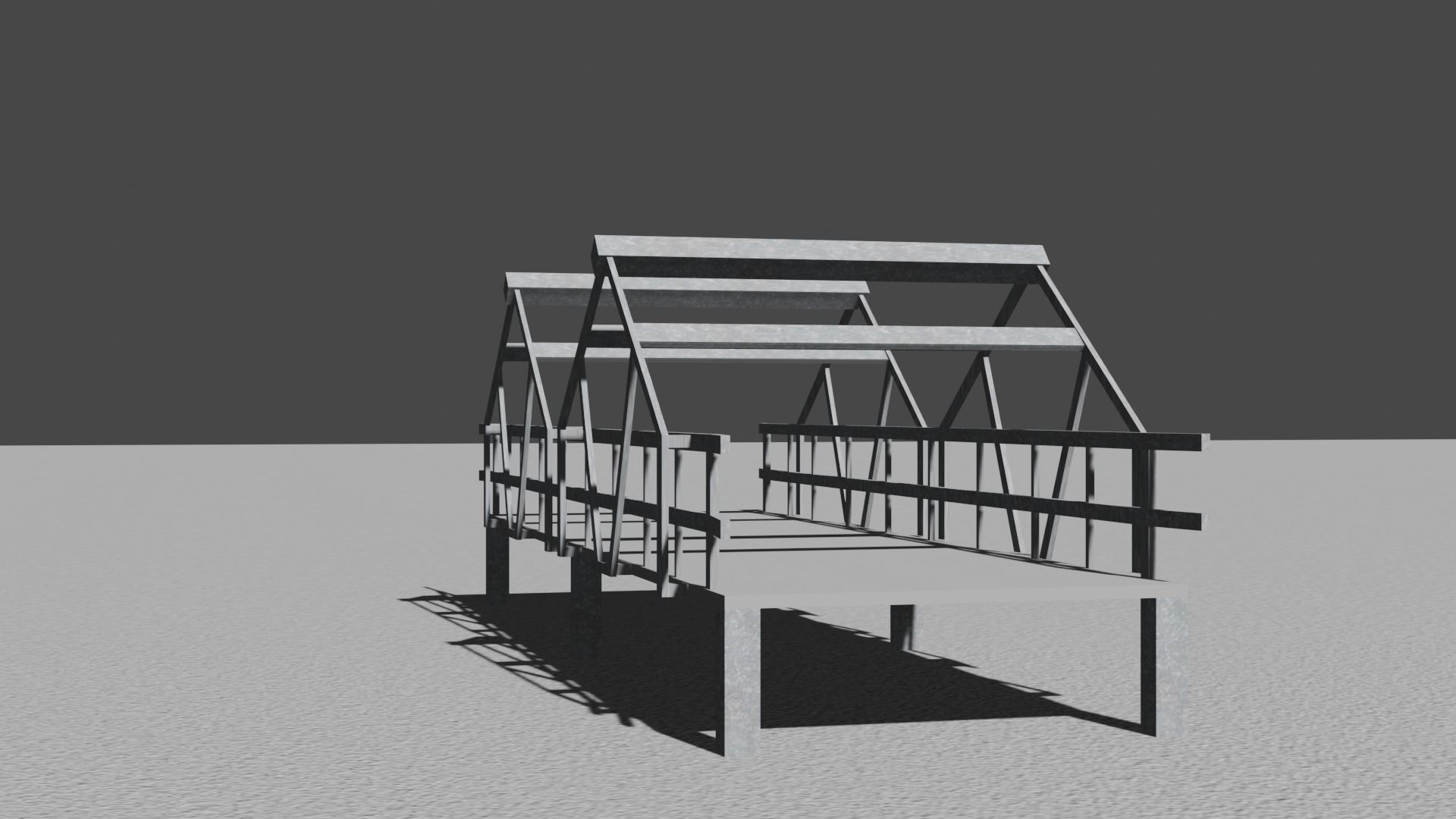 Road Bridge Low-poly 3D model_6