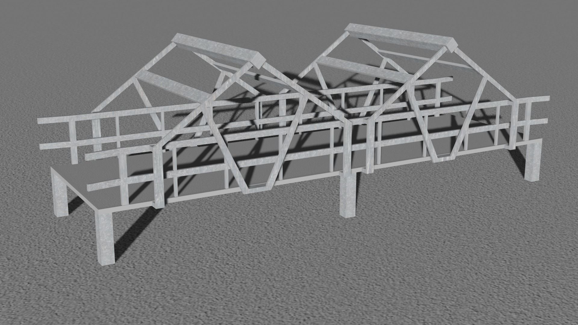 Road Bridge Low-poly 3D model_1