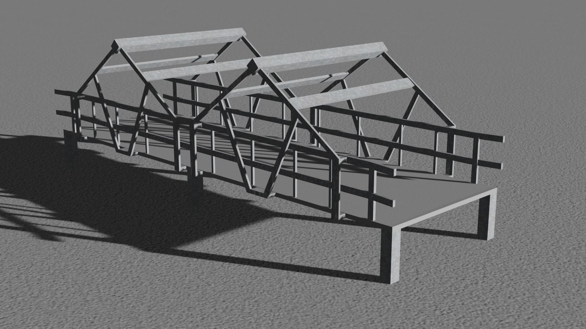 Road Bridge Low-poly 3D model_7