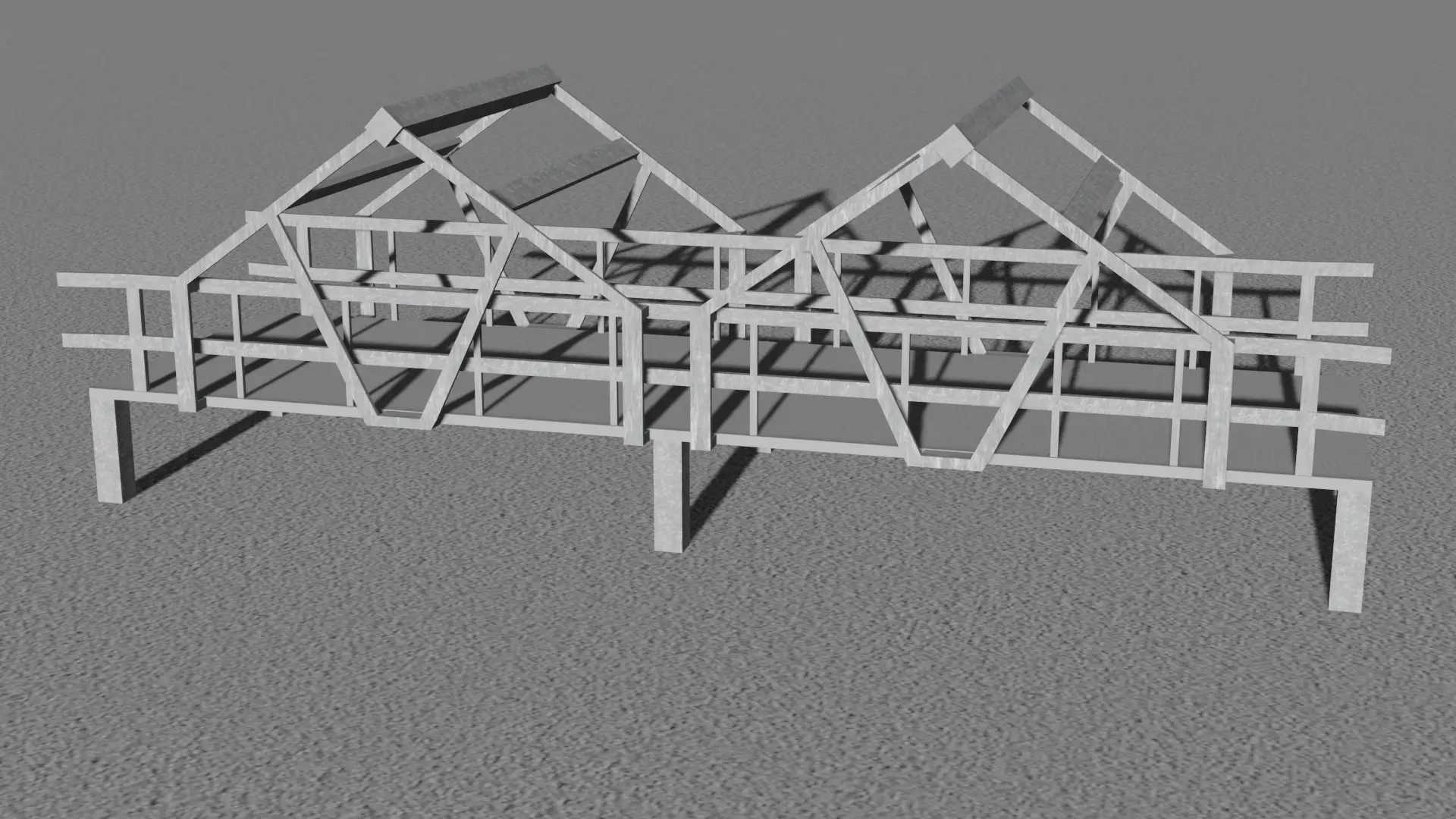 Road Bridge Low-poly 3D model_0