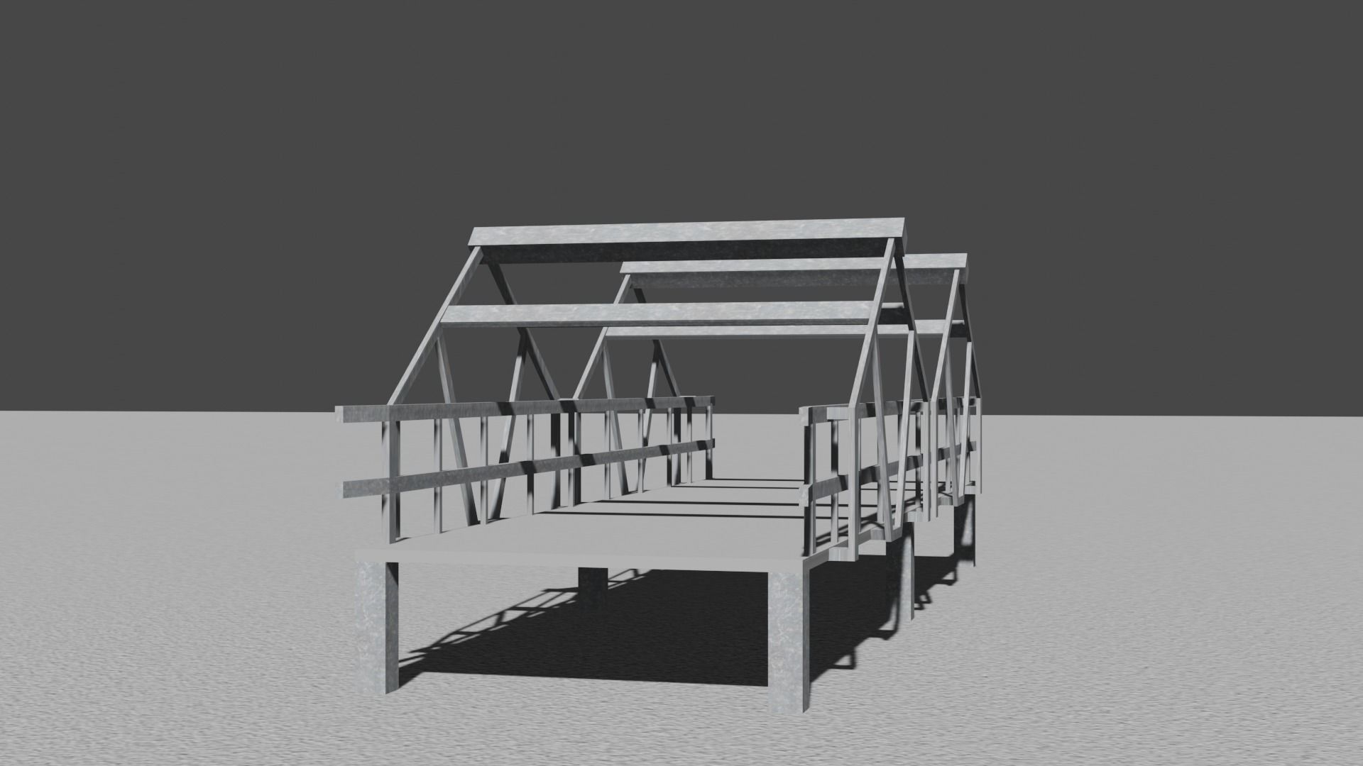 Road Bridge Low-poly 3D model_4