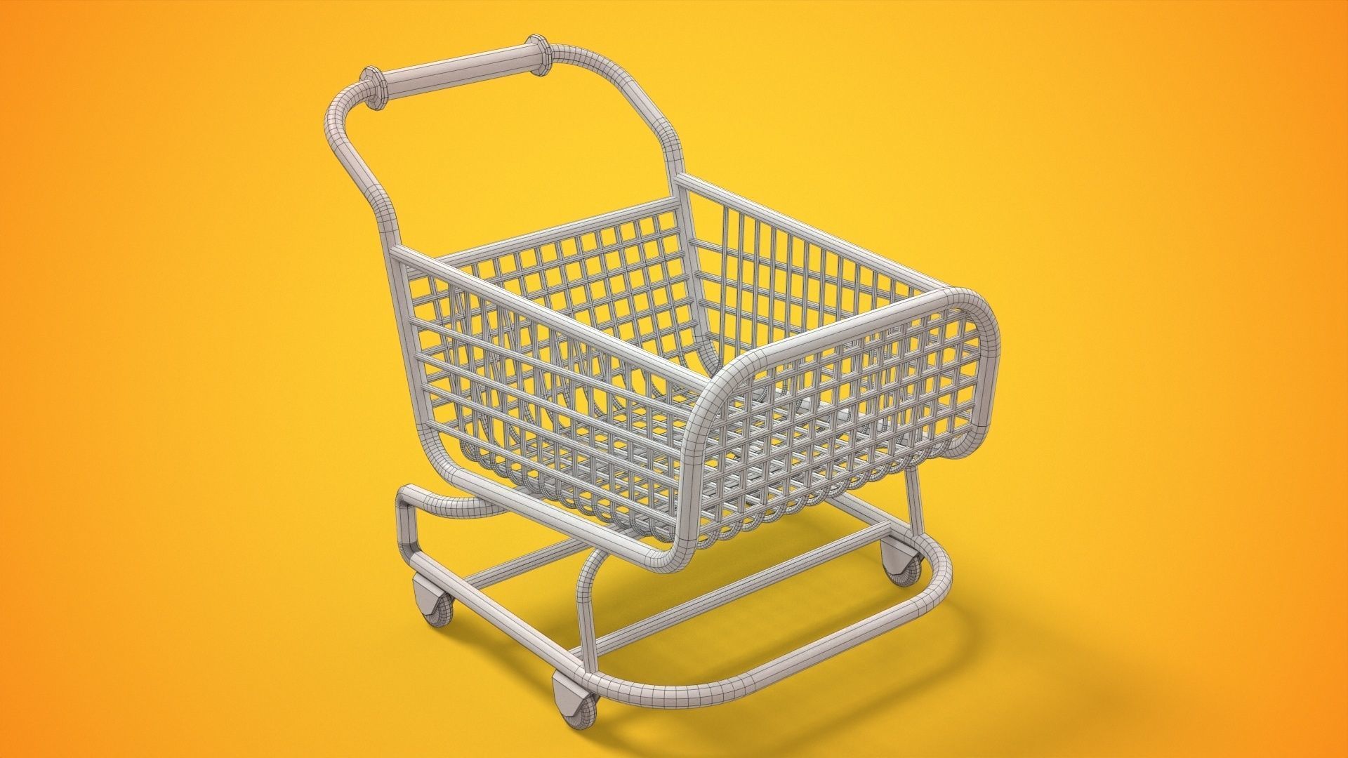 Stylized Shopping Cart Low-poly 3D model_14