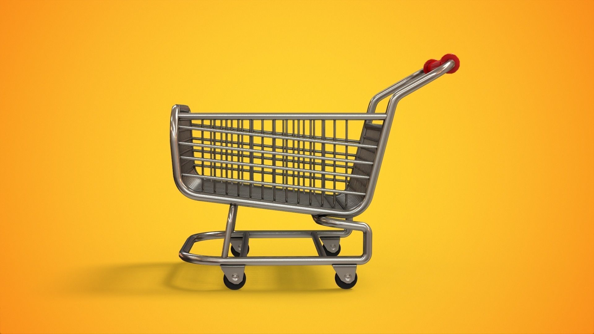 Stylized Shopping Cart Low-poly 3D model_5