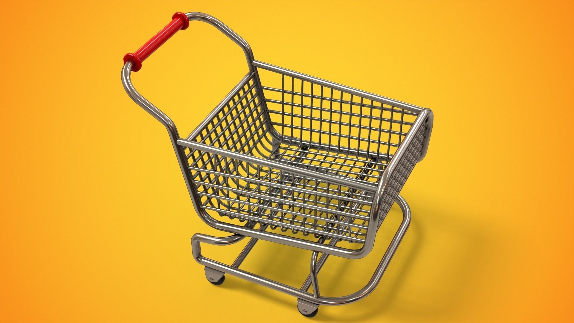 Stylized Shopping Cart Low-poly 3D model_10