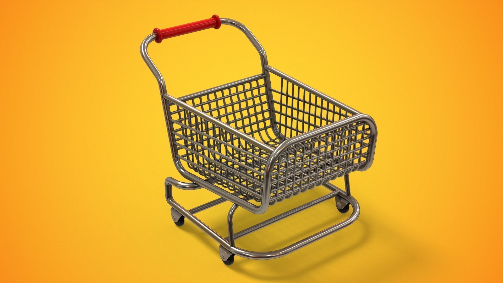 Stylized Shopping Cart Low-poly 3D model_3