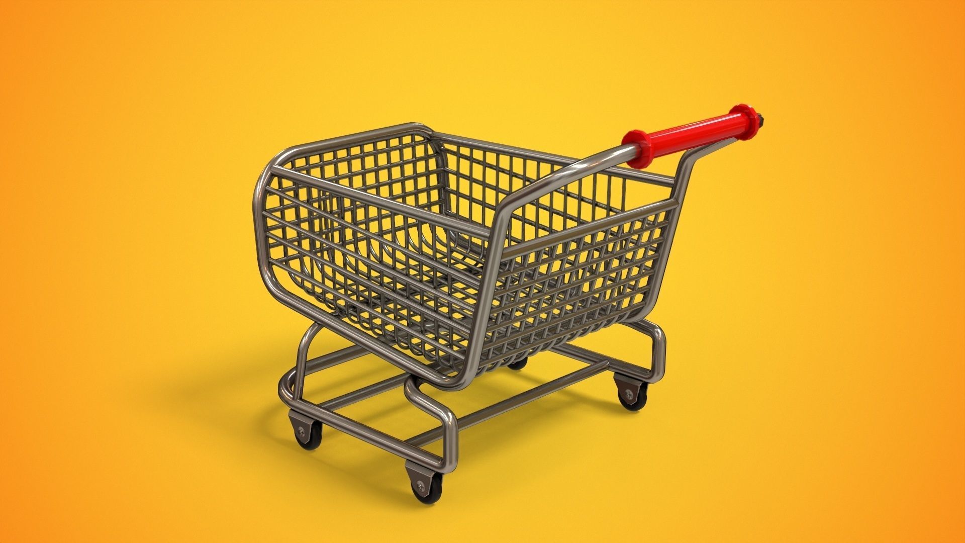 Stylized Shopping Cart Low-poly 3D model_11