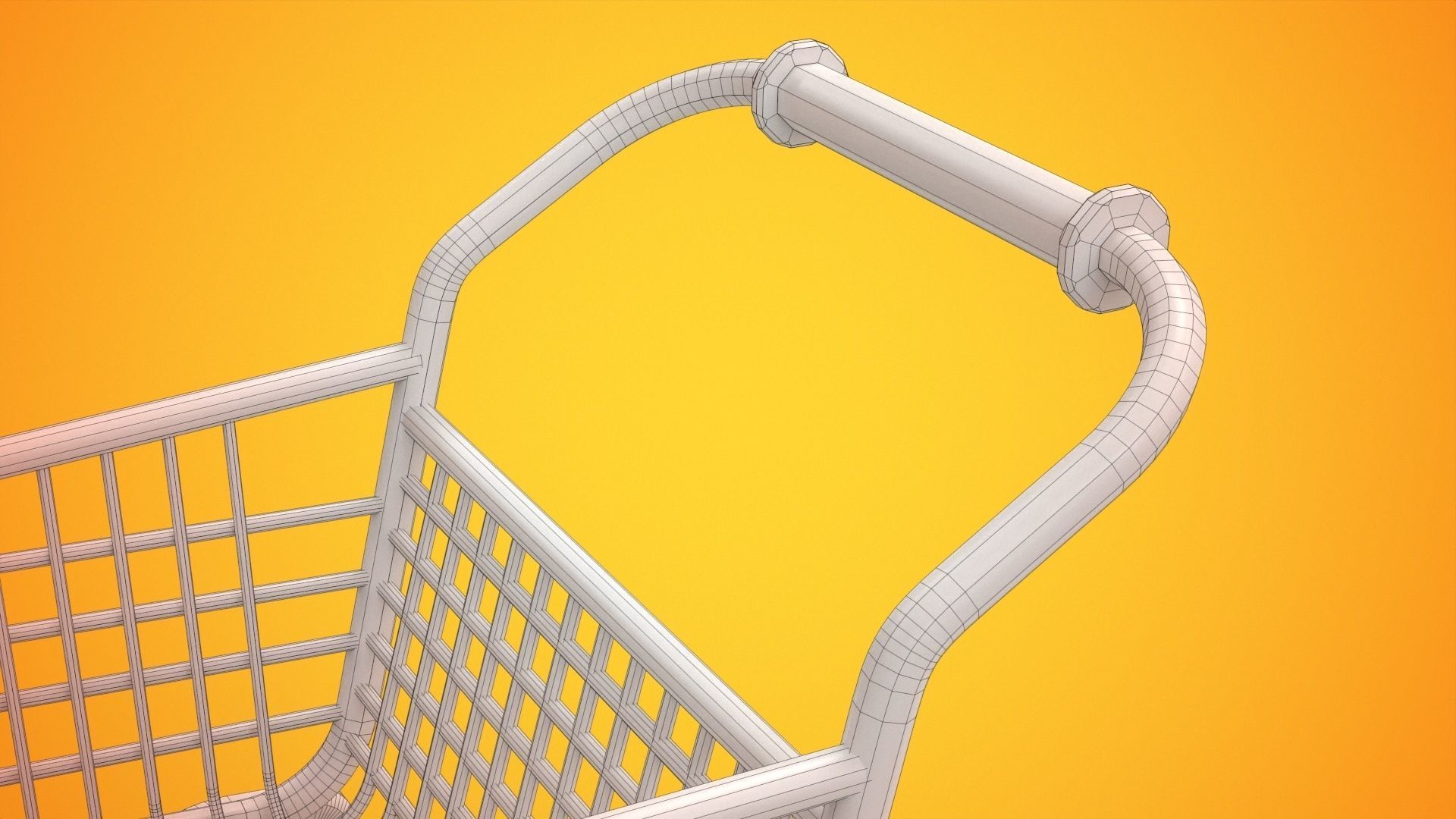 Stylized Shopping Cart Low-poly 3D model_16