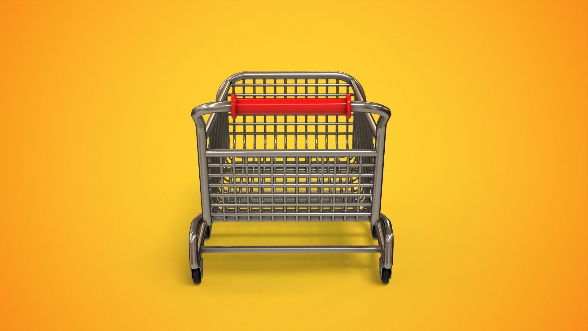 Stylized Shopping Cart Low-poly 3D model_6