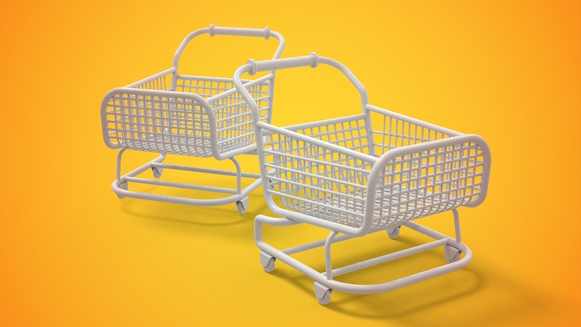 Stylized Shopping Cart Low-poly 3D model_18