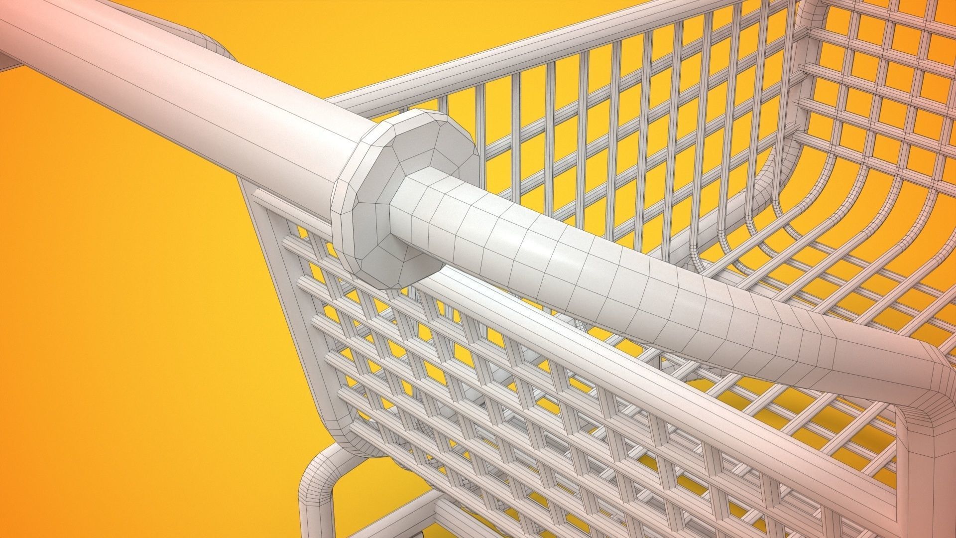 Stylized Shopping Cart Low-poly 3D model_15
