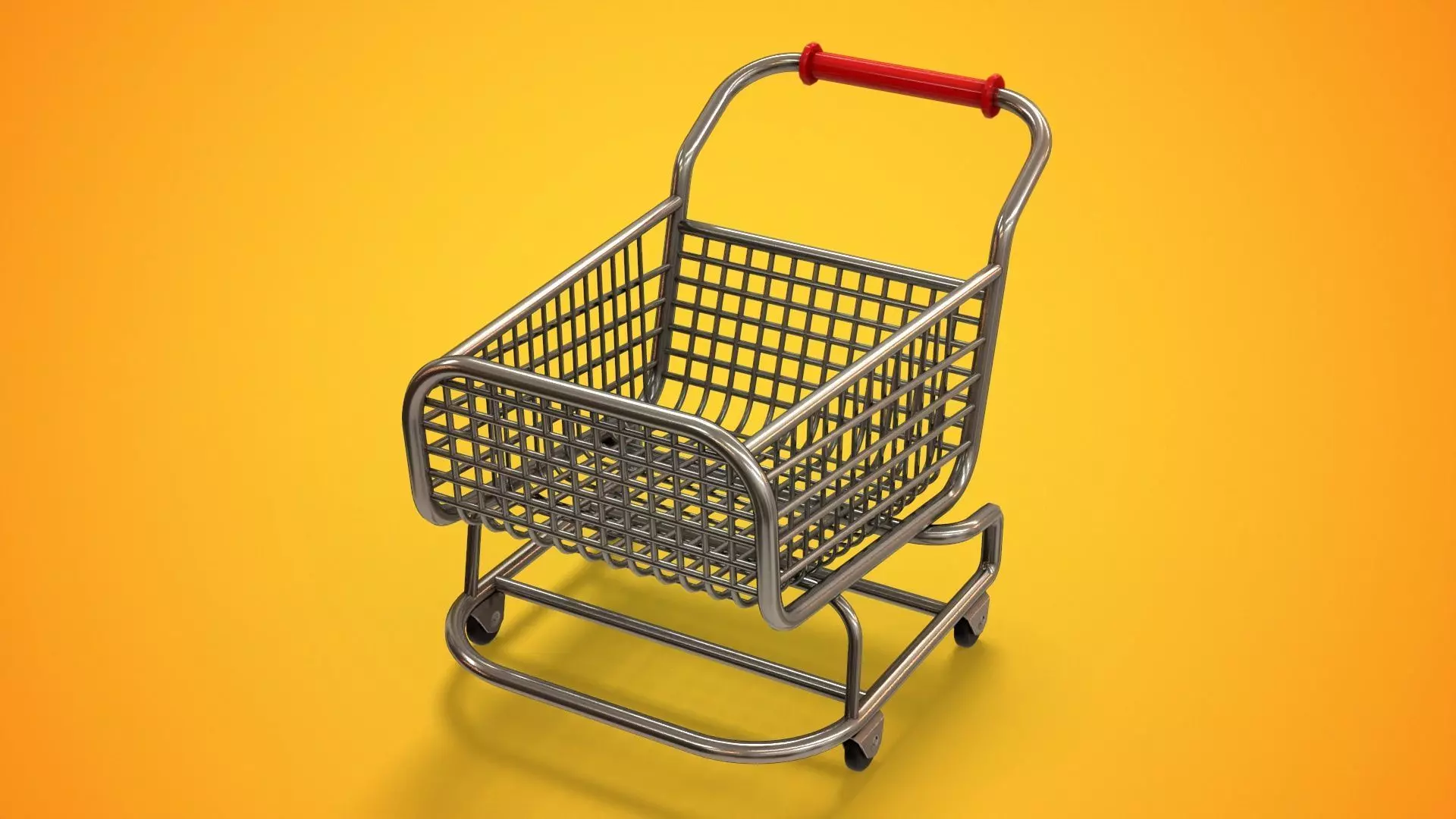 Stylized Shopping Cart Low-poly 3D model_0
