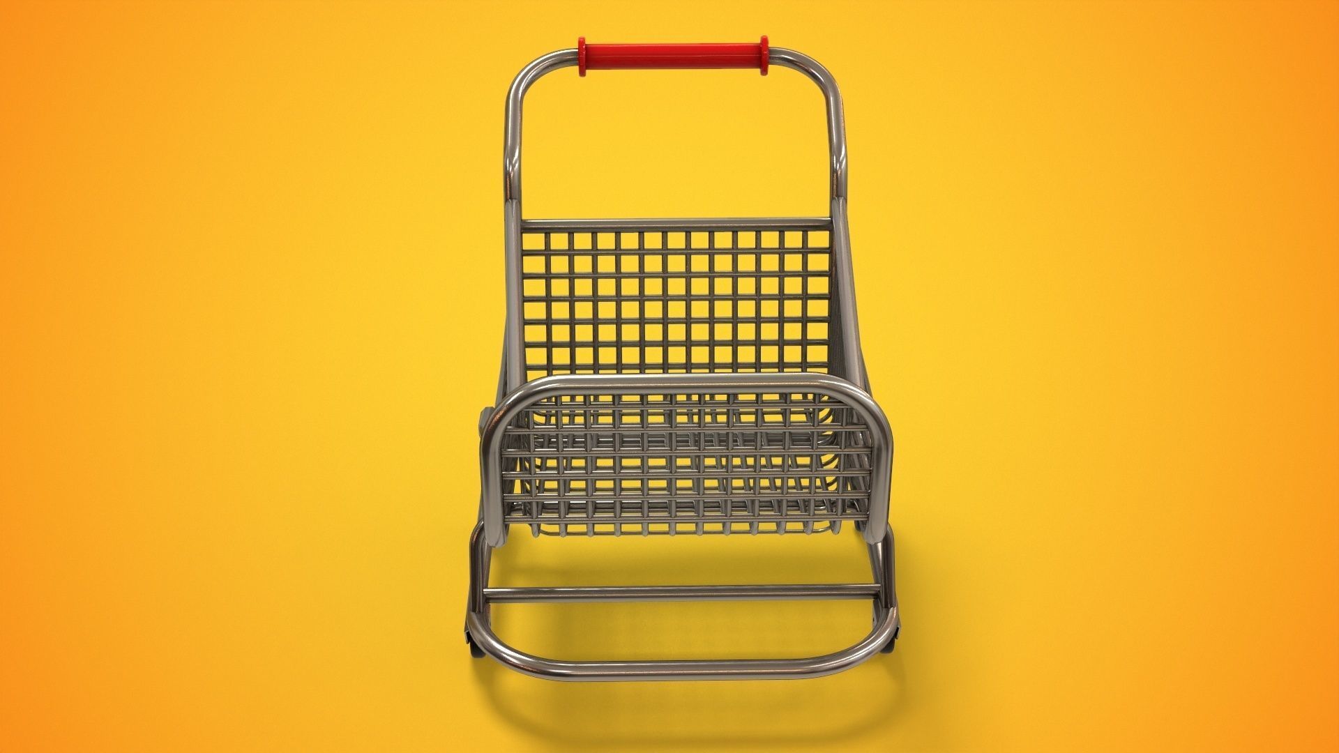 Stylized Shopping Cart Low-poly 3D model_7