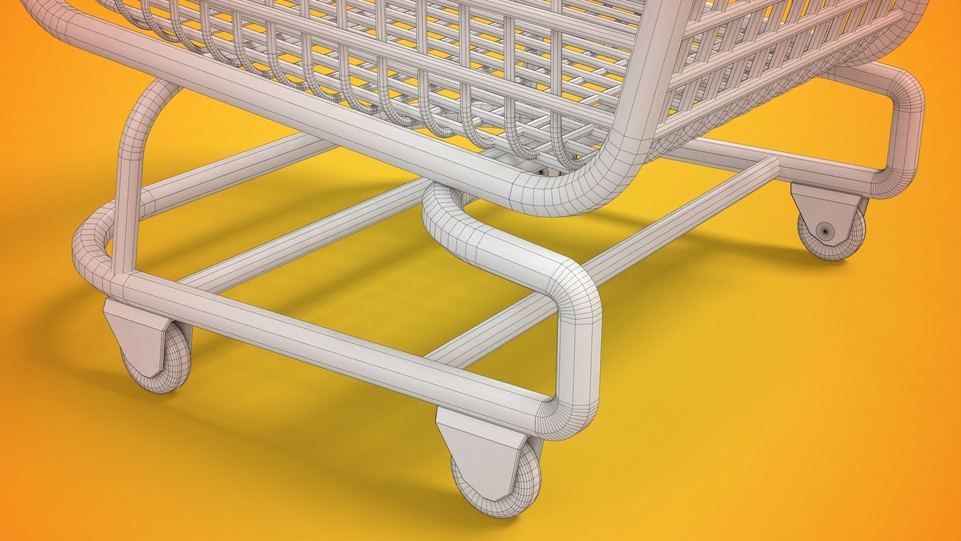 Stylized Shopping Cart Low-poly 3D model_13