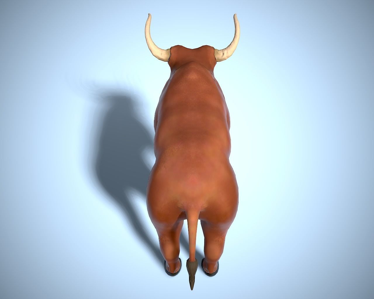 cartoon bull Low-poly 3D model_6