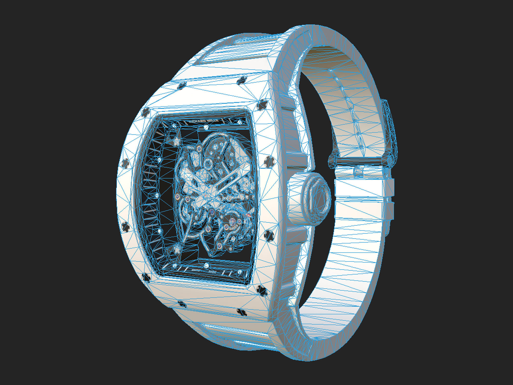 Richard Mille Bubba Watson  RM 055 Low-poly 3D model_15