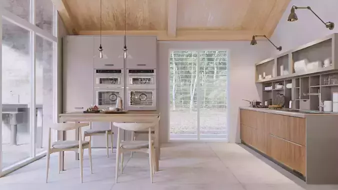 Archviz Corona Rendering House Chirstmas