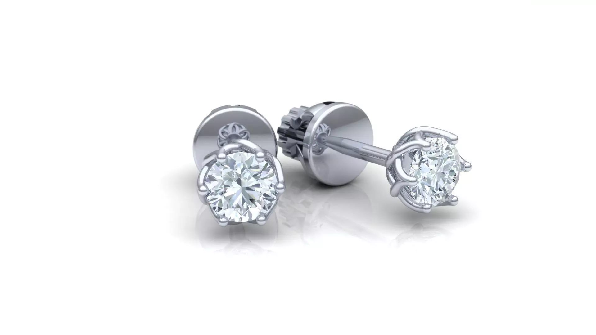 Earings with 4mm diamonds 3D print model 3D print model