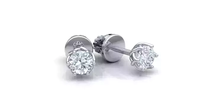 Earings with 4mm diamonds 3D print model  3D print model