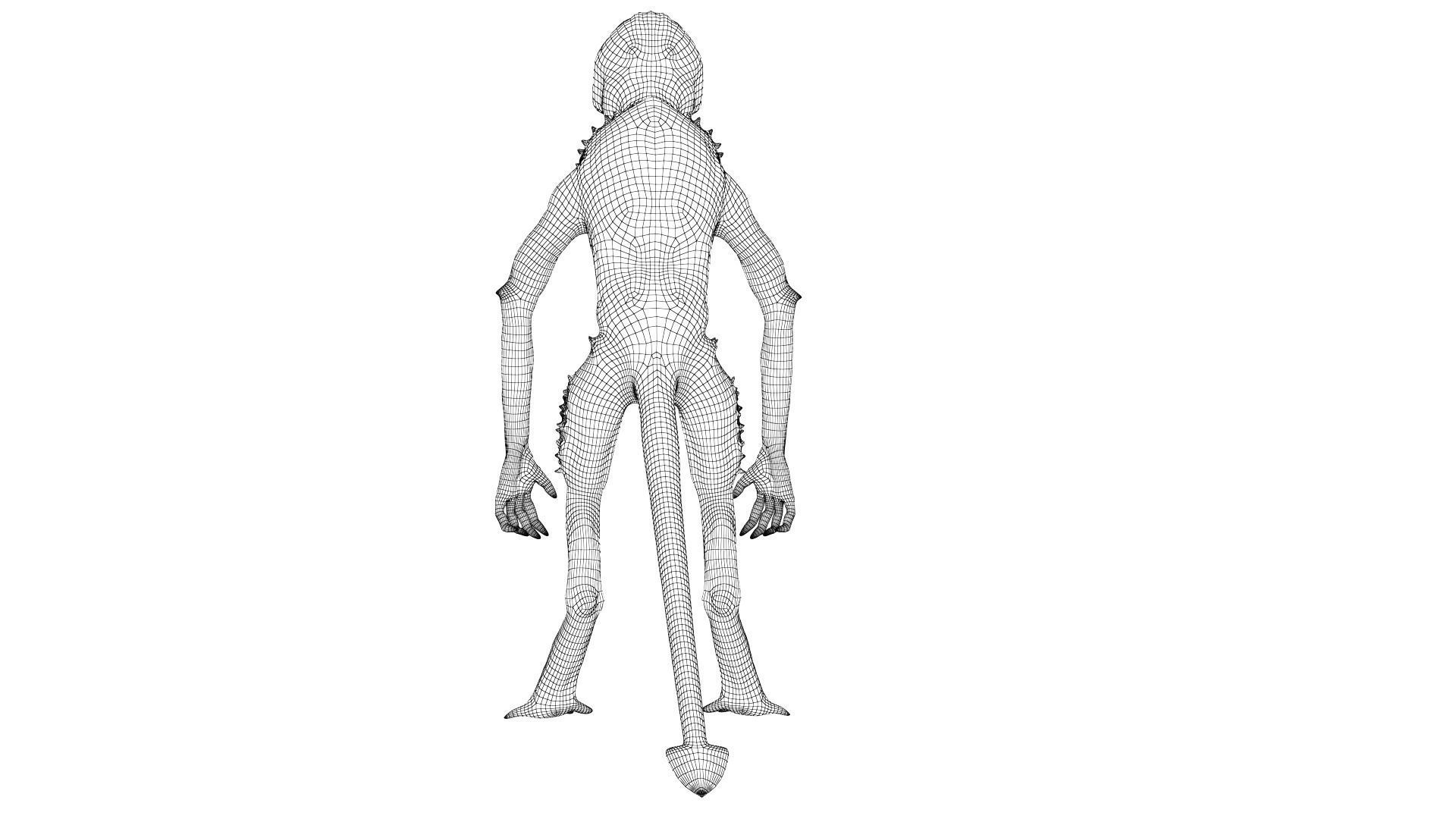 Alien Monster Low-poly 3D model_27
