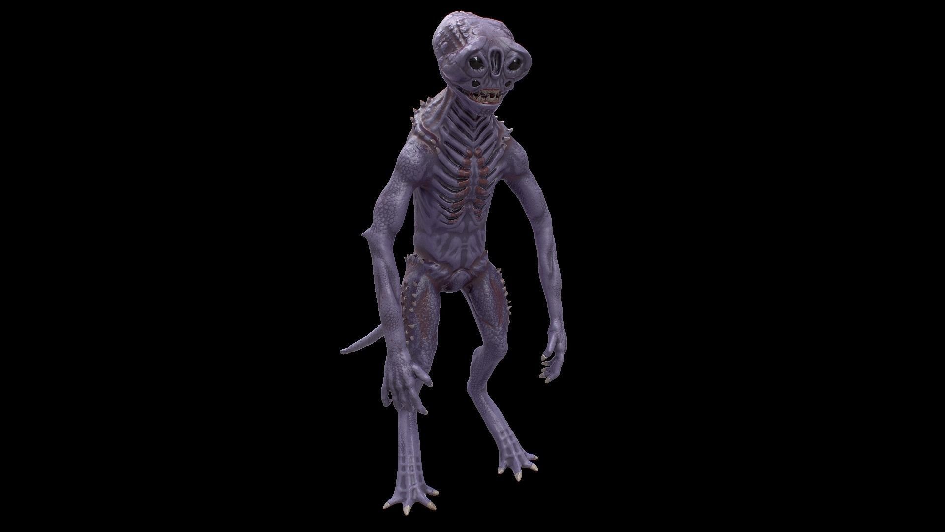 Alien Monster Low-poly 3D model_2