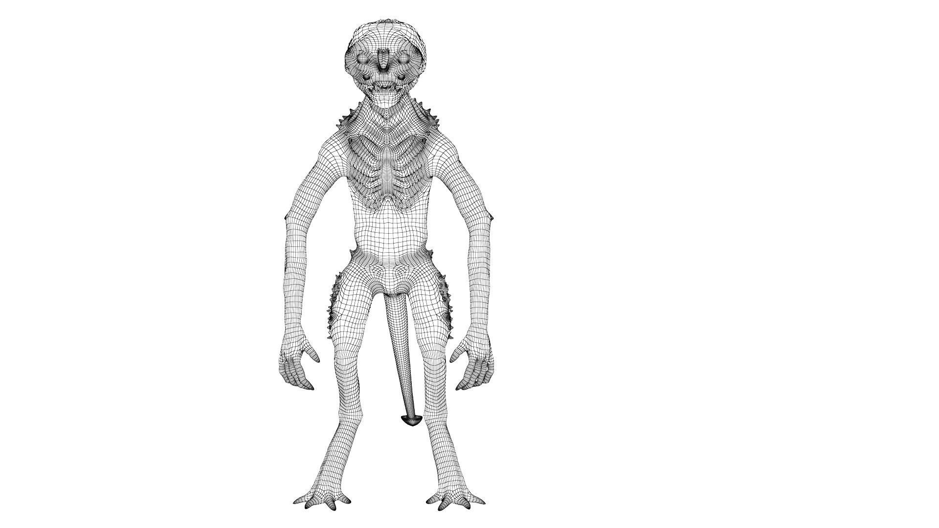 Alien Monster Low-poly 3D model_32