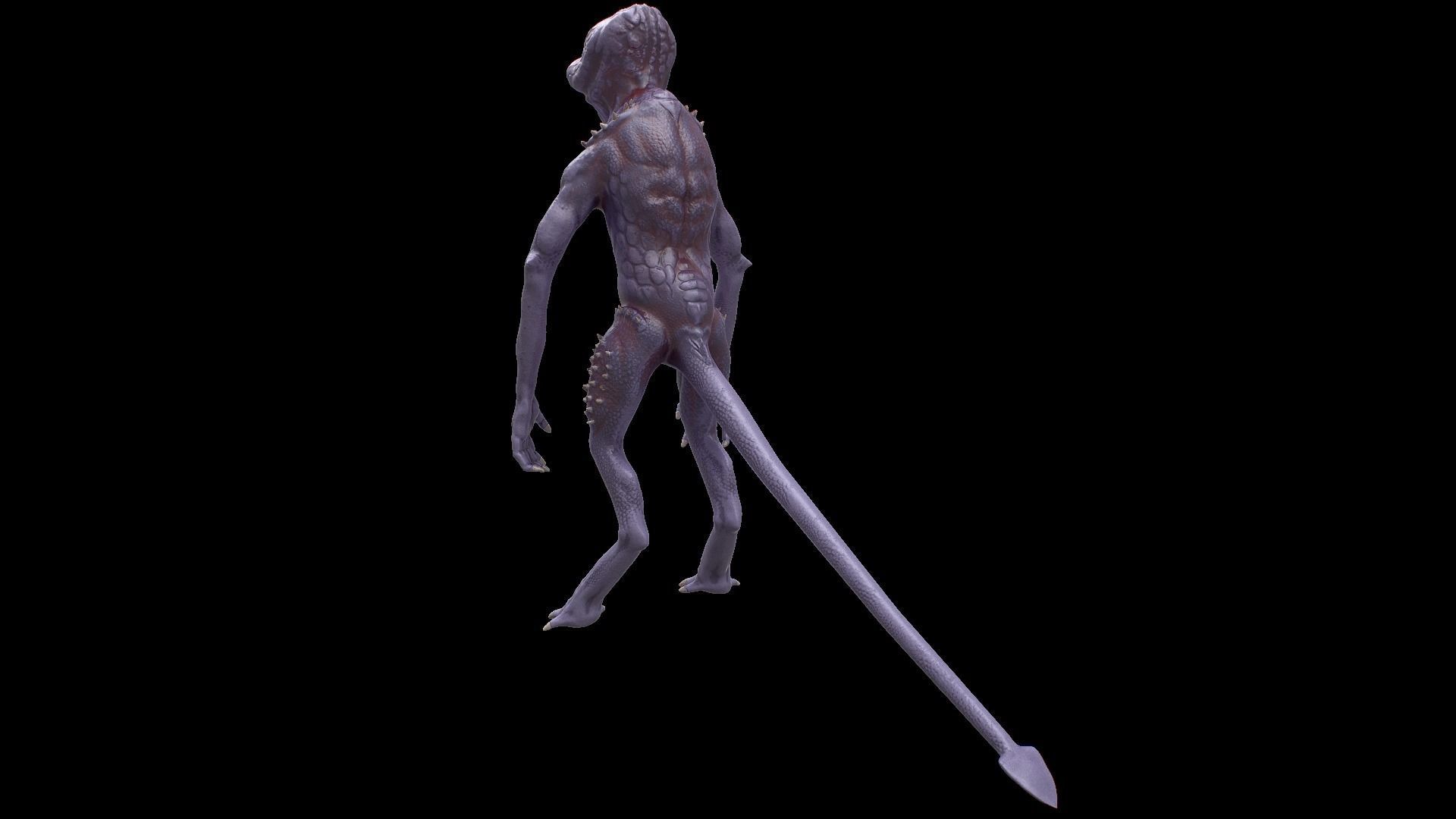 Alien Monster Low-poly 3D model_6