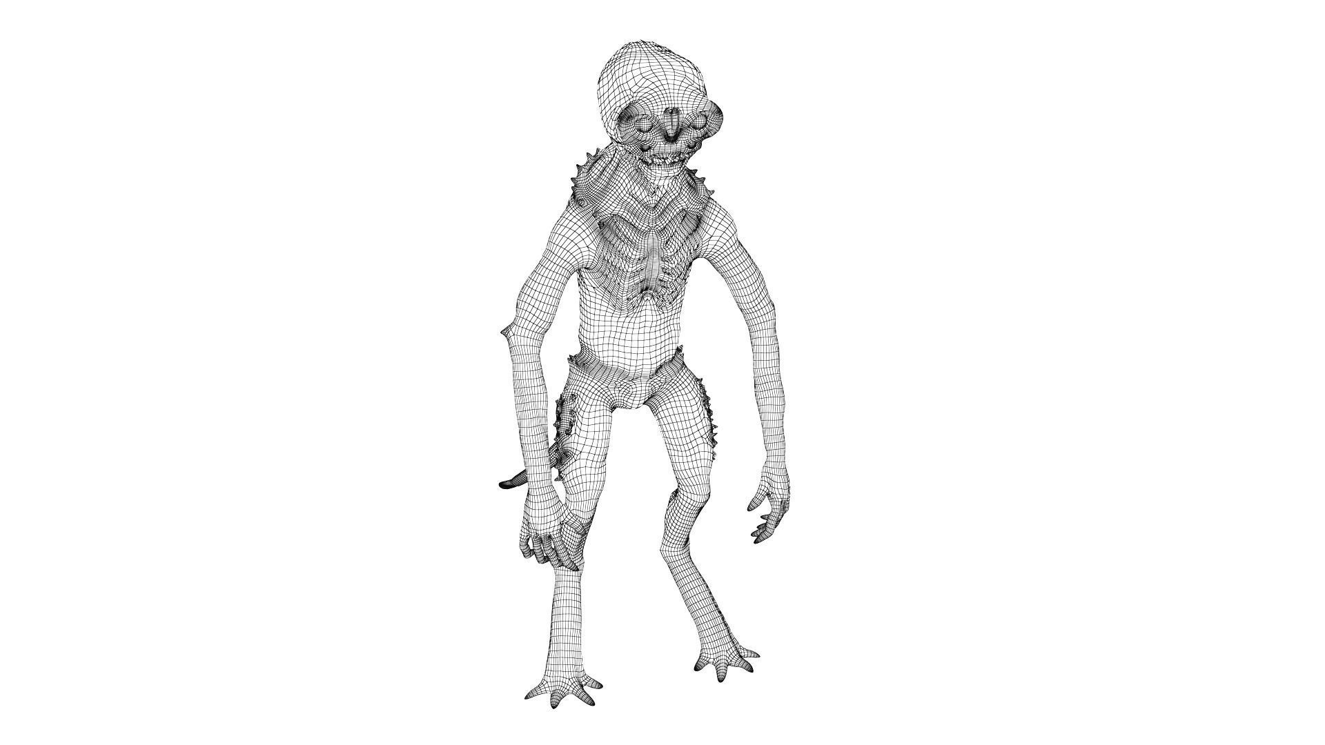 Alien Monster Low-poly 3D model_30
