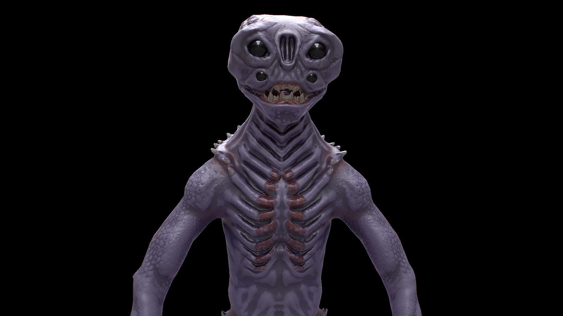 Alien Monster Low-poly 3D model_10