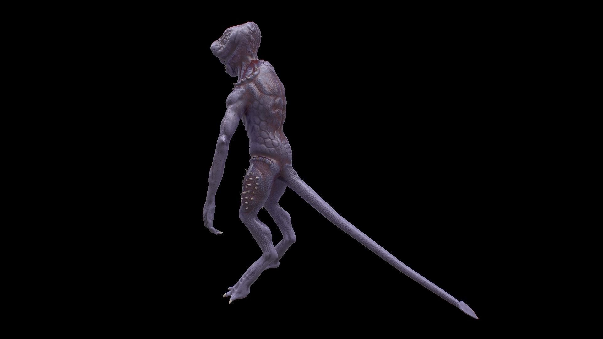 Alien Monster Low-poly 3D model_3