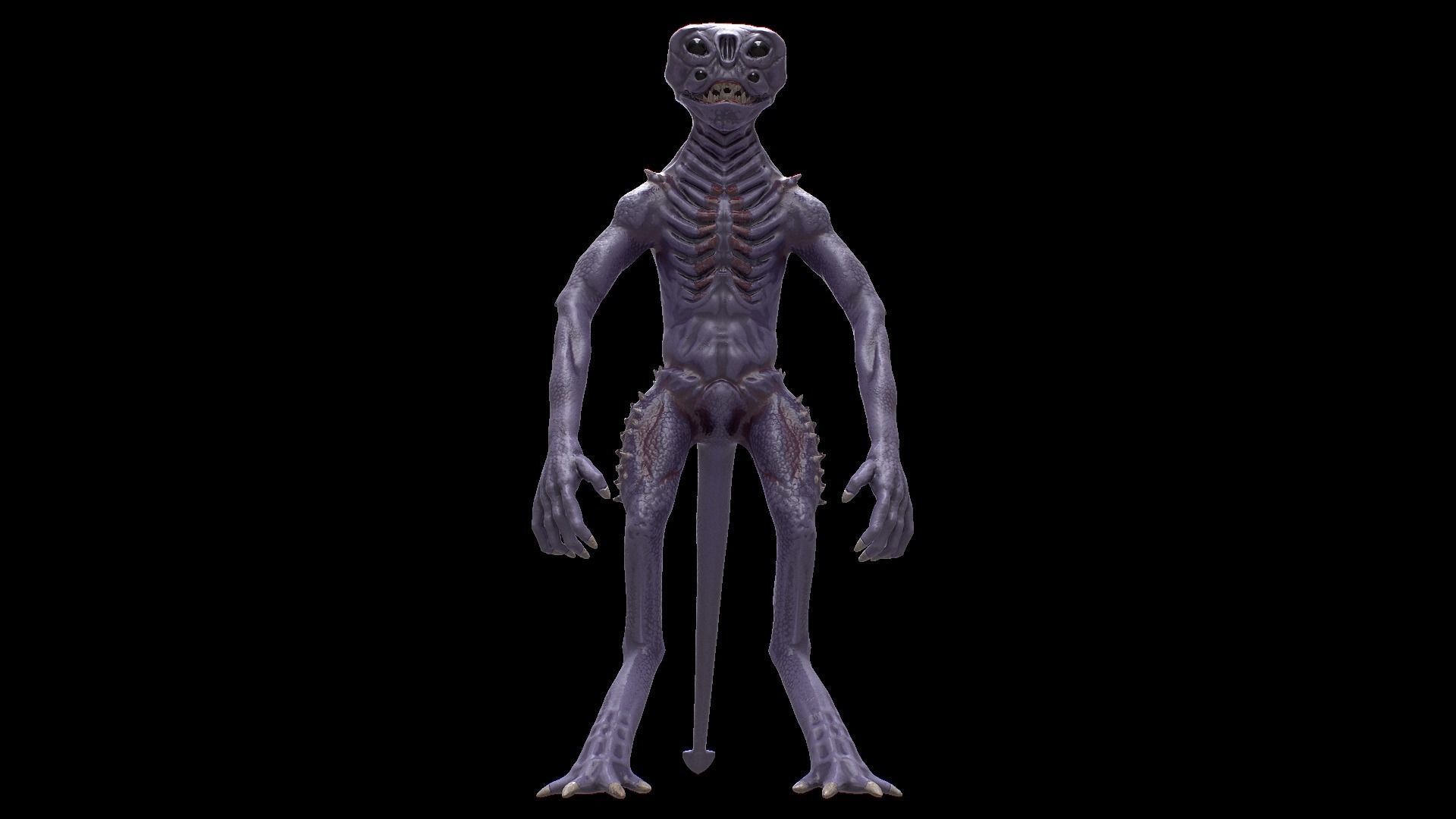 Alien Monster Low-poly 3D model_9