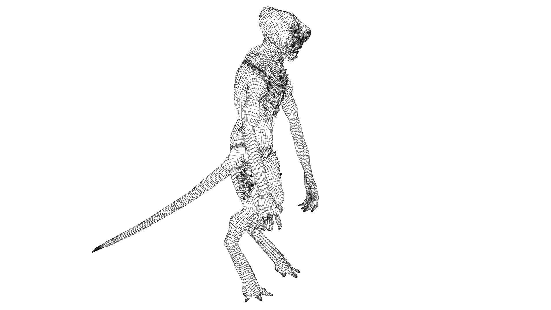 Alien Monster Low-poly 3D model_23