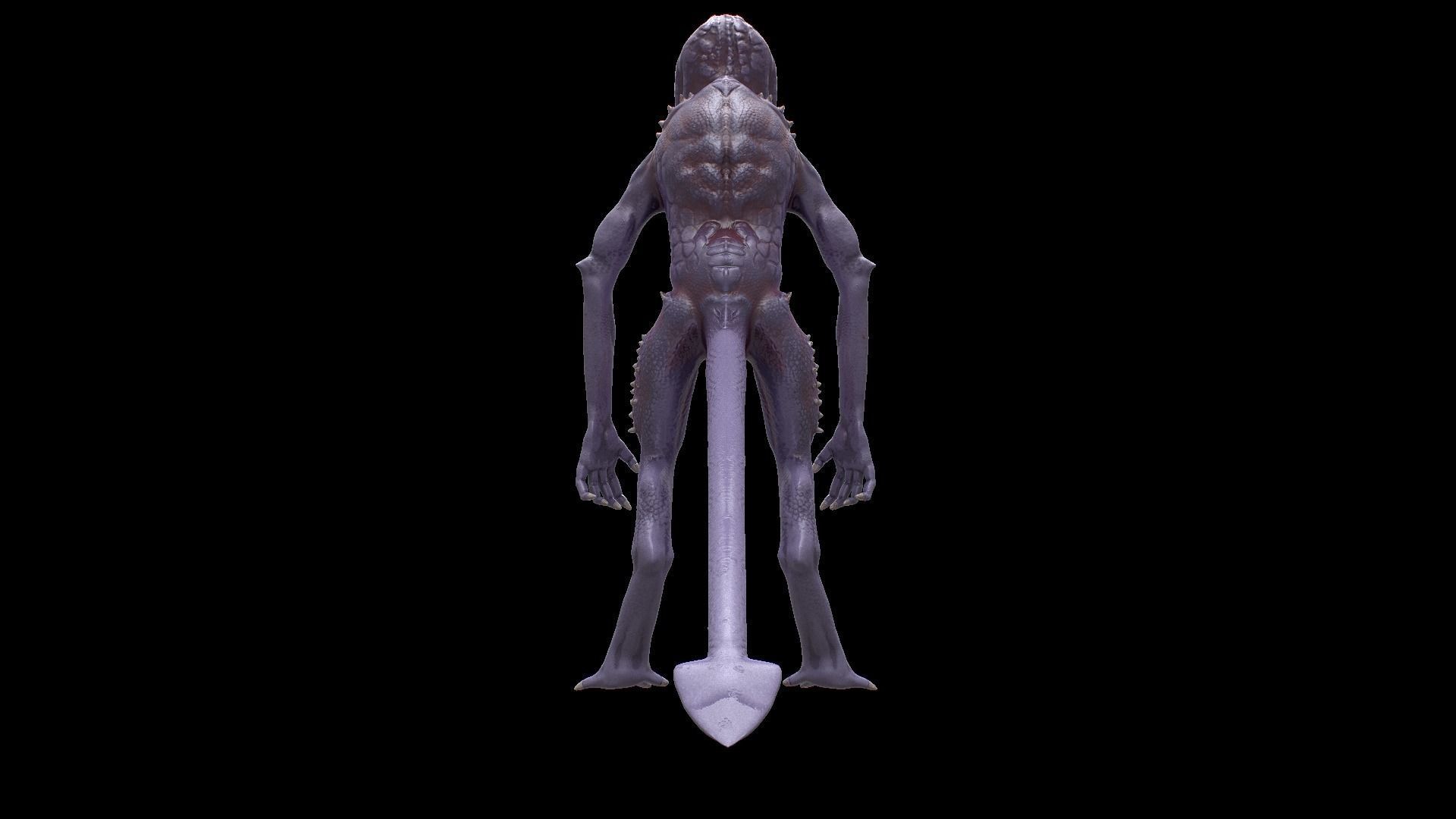 Alien Monster Low-poly 3D model_5