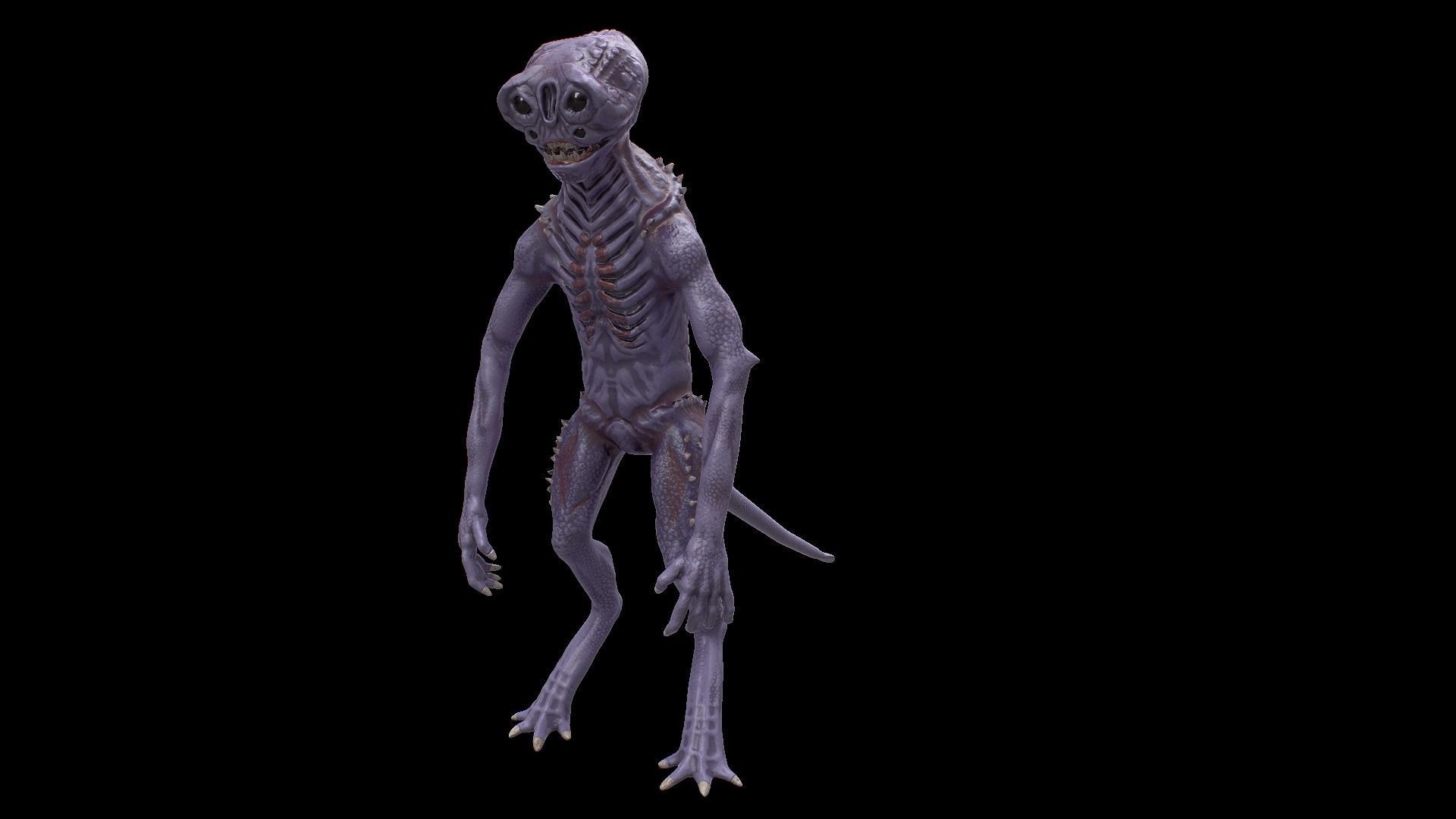 Alien Monster Low-poly 3D model_13