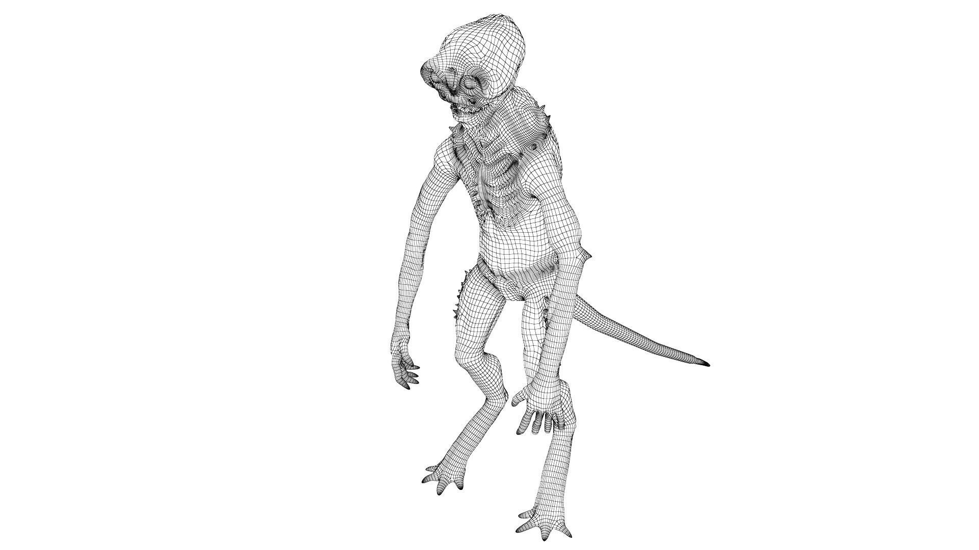 Alien Monster Low-poly 3D model_29