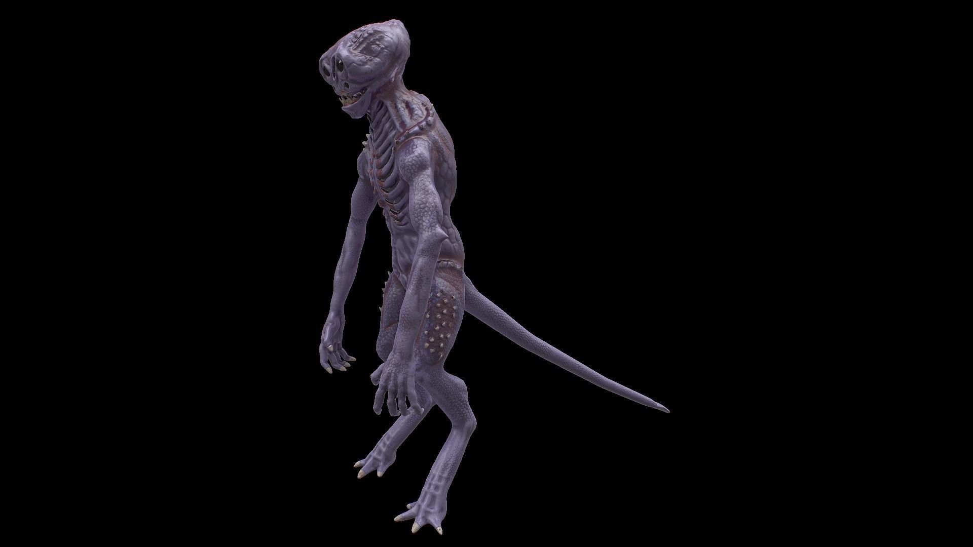 Alien Monster Low-poly 3D model_4