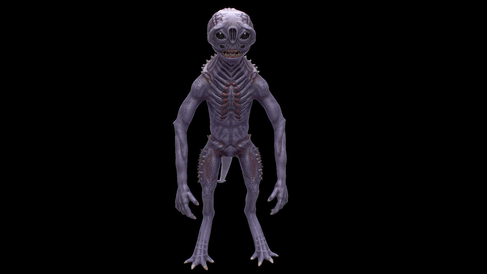Alien Monster Low-poly 3D model_7