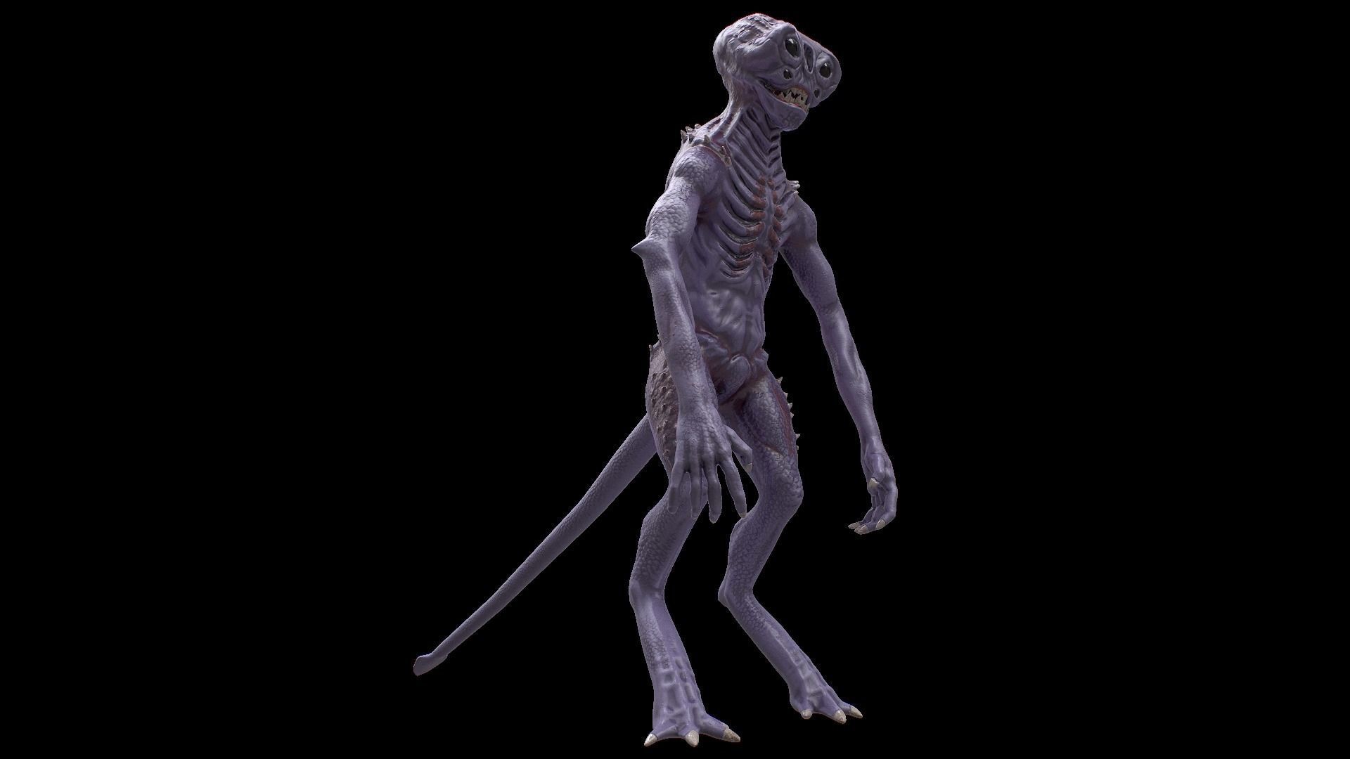 Alien Monster Low-poly 3D model_14